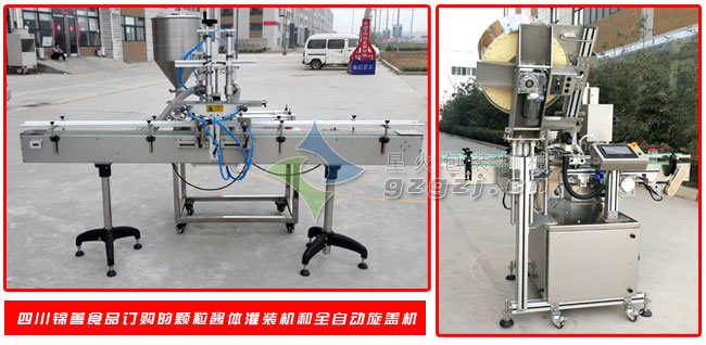 客戶訂購的顆粒醬體灌裝機(jī)